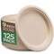 125 Pieces 100% Compostable Paper Plates, Heavy Duty Disposable Plates 9 Inch Plates - Eco-Friendly, Biodegradable Sugarcane Bagasse, Natural Unbleached Brown 9" Dinner Paper Plate Disposable